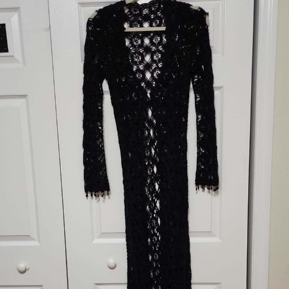 Elegant Black Lace Cardigan